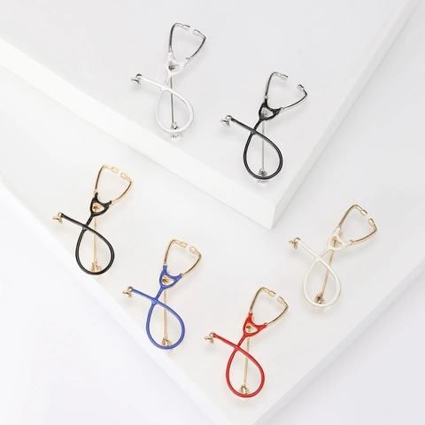 Spilla a Forma di Stetoscopio Creativa in Lega Smaltata Per Medici Infermieri Personale Medico Badge Pin Accessori Gioielli Regalo