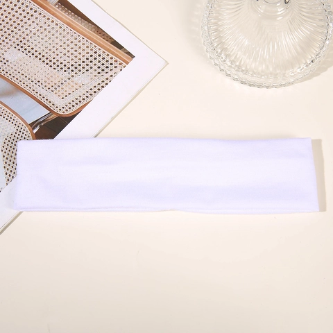 Sports Sweatband Cotton Knit Elastic Headband For Running Yoga Fitness Gym Sweat Absorbent Unisex Solid Color