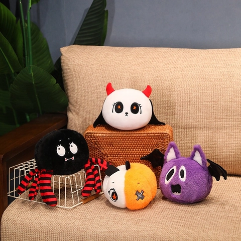 Peluche Di Halloween Fantasma Zucca Pipistrello Ragno Bambole Decorazione Casa Ventosa Peluche Ricamati Regalo