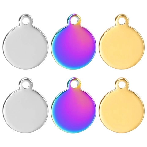 Minimalistische Runde Scheibe Anhänger Edelstahl DIY Schmuck Zubehör Vakuum Beschichtet Für Frauen