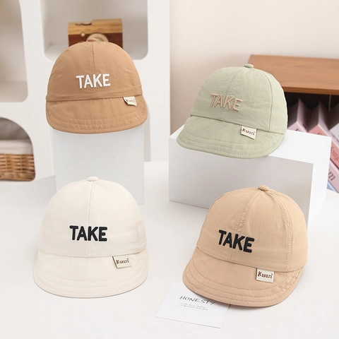 Kids Soft Brim Sun Hat Quick Dry Polyester Cotton Breathable Baseball Cap Letter Embroidery Toddlers Boys Girls Casual