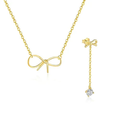 Pendientes Botón Con Lazo Poste Plata Ley 925 Circonita Hueca Chapado Oro Joyería Moda Para Mujer