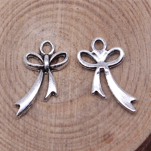 Dijes De Lazo Aleación De Metal Color Plata Antigua Estilo Vintage Accesorios Para Creación De Joyería DIY Pulseras