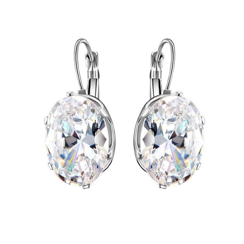 Eleganti Orecchini a Monachella con Strass Ovali in Lega per Donna Moda Stile Coreano Orecchini Pendenti con Pietre Preziose Gioielli