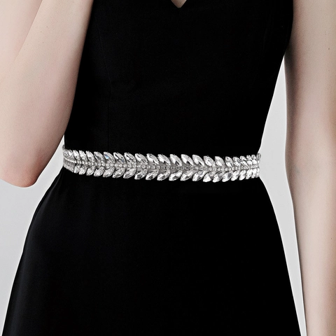 Brauthochzeitsgürtel Strass Kristall Satinband Schärpe Marquis Design Formelles Kleid Accessoire Für Bräute