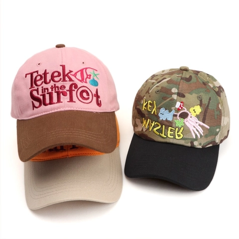 Vintage Color Block Honkbalpet Katoen Camouflage Zonnehoed Met Letterborduring Verstelbaar Casual Hip Hop Voor Dames Heren