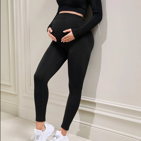 Leggings Yoga Premaman Vita Alta Supporto Addominale Tasche Laterali Pantaloni Sportivi Aderenti
