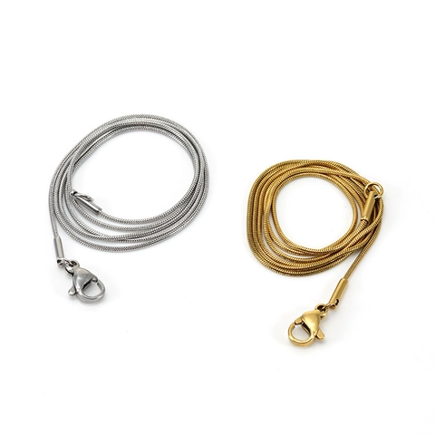 Minimalist Snake Bone And Cable Chain Necklace Stainless Steel 18K Gold Plated Clavicle DIY Jewelry For Women