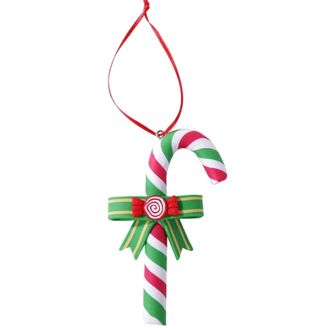 Weihnachtsbaum Anhänger Weichton Zuckerstange Lollipop Weihnachtsdeko Bunt Gestreift Bogen Stern Glocke Dekor