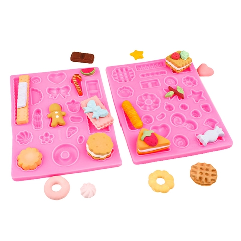 Dessert Silicone Molds Multi Cavity Waffle Gingerbread Man Candy Cookie Shapes For DIY Resin Clay Cake Decorating