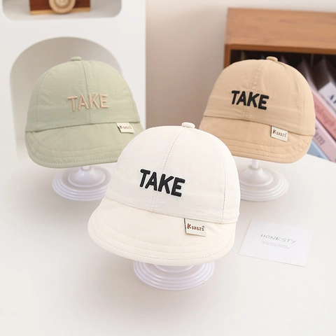Kids Soft Brim Sun Hat Quick Dry Polyester Cotton Breathable Baseball Cap Letter Embroidery Toddlers Boys Girls Casual