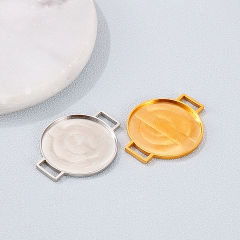 Supports De Base Ronds En Acier Inoxydable Avec Doubles Boucles Pour Connecteurs De Bracelet Collier DIY Accessoires Fait Main
