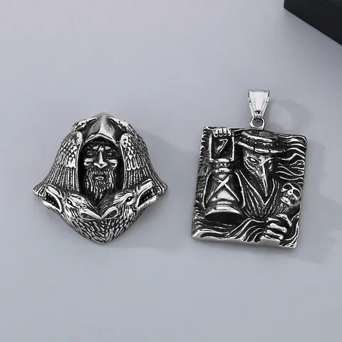 Collar Con Colgante De Médico De La Peste Odin Lobo Águila De Acero Inoxidable Vintage Joyas Punk Góticas Para Hombres