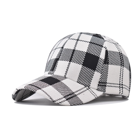 Vintage Houndstooth Plaid Baseball Cap For Men Women Adjustable Cotton Polyester Checkered Duckbill Sun Hat Fashion Sport