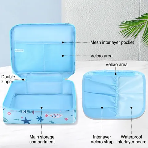 Waterproof Oxford Travel Toiletry Bag Large Capacity Cosmetic Makeup Organizer With Portable Handle Multipurpose Case