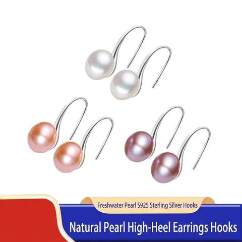 Elegant Natural Pearl Drop Hook Earrings For Women 925 Sterling Silver Earring Post Korean Style Pearl Dangle Earrings Jewelry