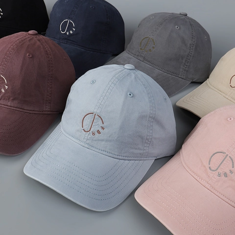 Casquette De Baseball En Coton Lavé Broderie Lettre Réglable Unisexe Casual Sport Chapeau De Soleil Respirant Visière Courbée