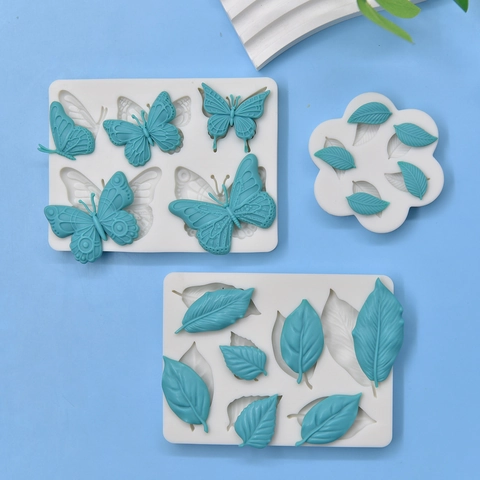 Flower Butterfly Leaf Silicone Mold For Fondant Chocolate Cake Decoration DIY Baking Tool Food Grade