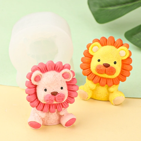 Stampo In Silicone Leone Cartone Animato Per Fai Da Te Resina Gesso Candela Aromatica Sapone Torta Decorazione Ornamento Animal