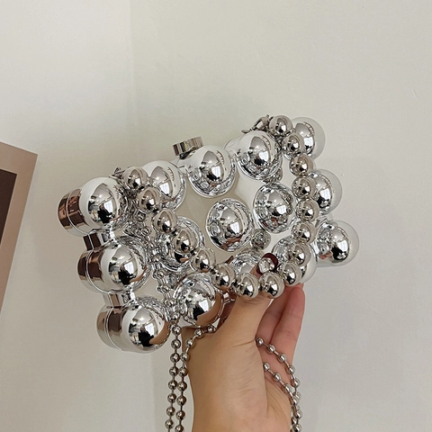 Acryl Metalen Bubble Avond Clutch Schoudertas Driedimensionale Bol Feest Bruiloft Diner Trendy Elegant Voor Vrouwen