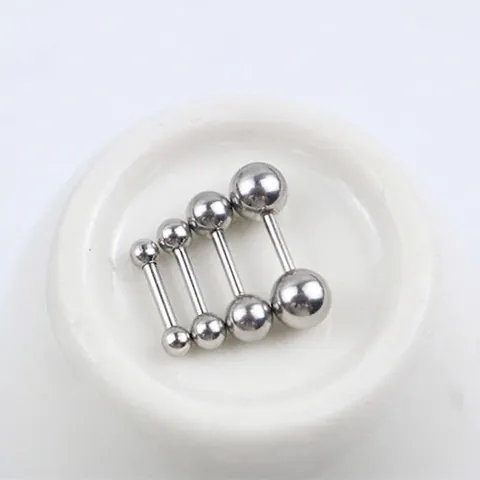 Orecchini A Bilanciere Con Doppia Sfera Acciaio Inossidabile Piercing Cartilagine Vite Posteriore Gioielli Minimalisti Per Donne Uomini