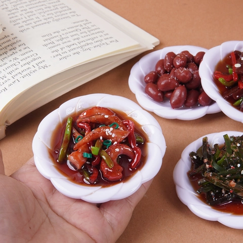 Simulation Miniature Food Model Toy Chinese Appetizers Cold Dishes White Plate PVC For Dollhouse Play Kitchen Decoration