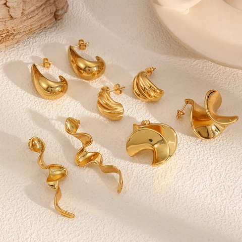 Orecchini A Lobo In Acciaio Inossidabile Geometrici Irregolari Placcati Oro Gioielli Di Moda Minimalisti Per Donna
