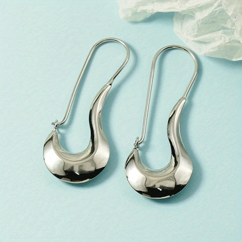 Orecchini a Gancio in Rame Geometrici Irregolari per Donna Orecchini Pendenti a Goccia d'Acqua Minimalisti Stile Urbano Gioielli di Moda Galvanizzati