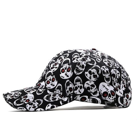 Totenkopf Print Baseball Cap Rote Augen Halloween Hip Hop Verstellbar Polyester Sonnenhut Unisex