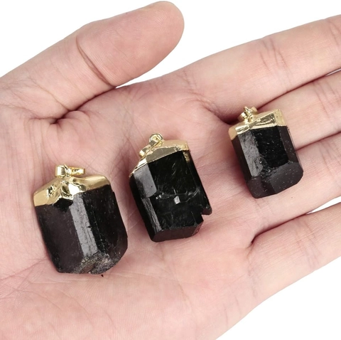 Collier Pendentif En Pierre De Cristal Brut Naturel Irrégulier Guérison Quartz Gemme Brute Capuchon Plqué Or Bijoux