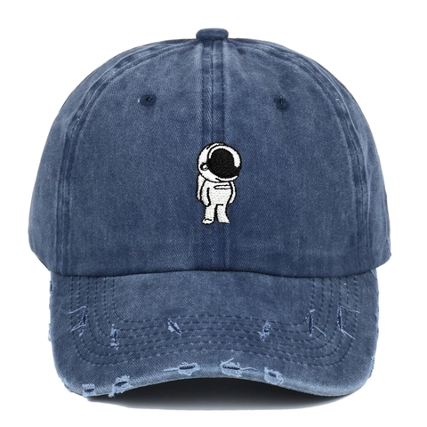 Gorra De Béisbol Lavada Y Desgastada Con Bordado De Astronauta Vintage Ajustable De Algodón Para Hombres Y Mujeres