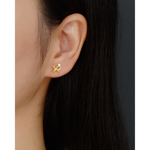 Dagger Stud Earrings 925 Sterling Silver With Zirconia Rhinestone Screw Back Piercing Retro Punk Jewelry For Women Men