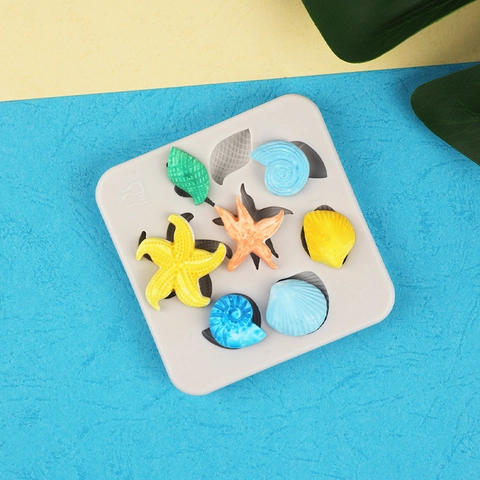 Stampo In Silicone Tema Oceano Stella Marina Conchiglia Per Decorazione Torte Fondente Fai Da Te Resina Argilla