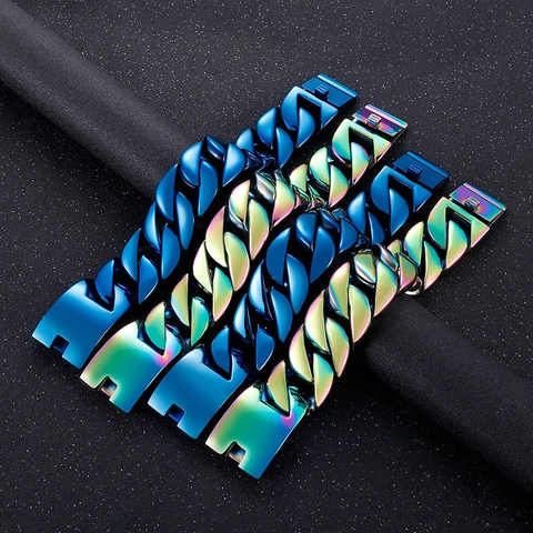 Bracciale A Catena Cuban Link Pesante In Acciaio Inossidabile 316L Lucidato Gioiello Largo Stile Hip Hop Punk Streetwear Per Uomini