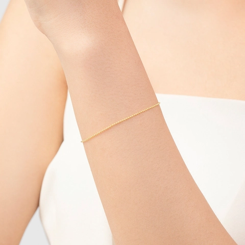 925 Sterling Silber Perlenarmband Vergoldet Minimalistisches Einfaches Stapelbares Handschmuck Für Damen