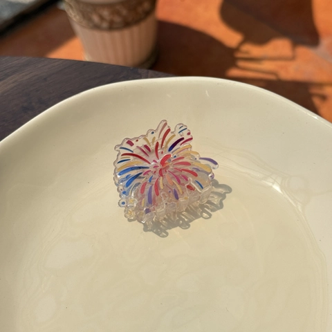 Mini Pinces À Cheveux Petites Pinces En Acétate D'Acrylique Forme De Fleur De Gâteau De Feu D'Artifice Coloré Pour Femmes