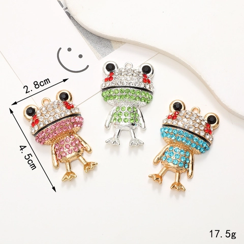 Ciondoli Rana Con Strass Cartone Animato Lega Animale DIY Gioielli Pendente Per Custodie Telefono Decorazione Scarpe Fai Da Te