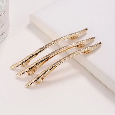 Minimalistischer Metall Haarclip Hammerschlag Textur Geometrische Lange Haarspange Federclip Für Damen Mädchen Accessoire