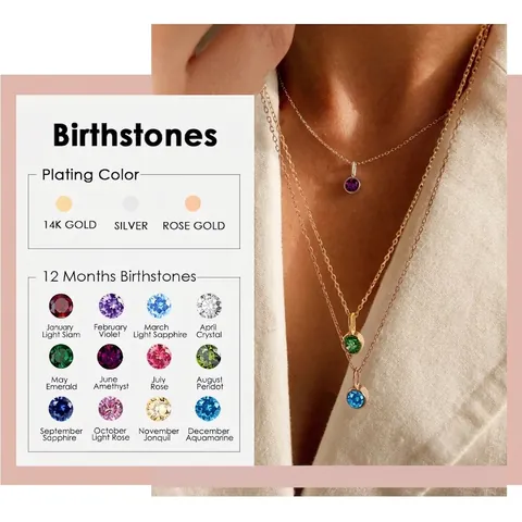 Collana Con Pendente Pietra Portafortuna Zodiaco Acciaio Inossidabile Tondo Cristallo 12 Mesi Gioielli Per Donna Regalo