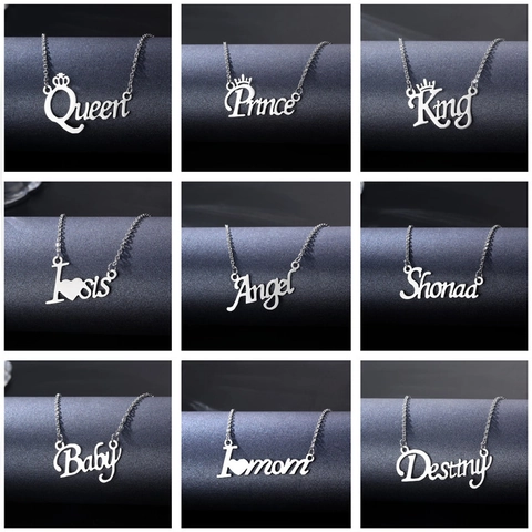 Collana Con Pendente a Lettera Personalizzata in Acciaio Inossidabile 304 per Donna Gioielli Girocollo Alfabeto Lucido Regalo