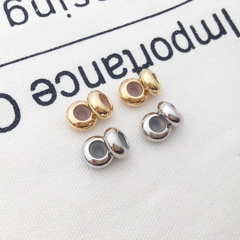 Stainless Steel Anti-Slip Positioning Spacer Beads With Silicone Core Gold Silver Earring Backs Jewelry Making Findings