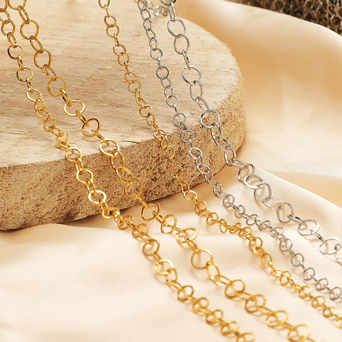 Catena A Maglie In Acciaio Inossidabile Gioielli DIY Collana Bracciale Accessori Placcato Oro Sottovuoto Colore Acciaio Moda