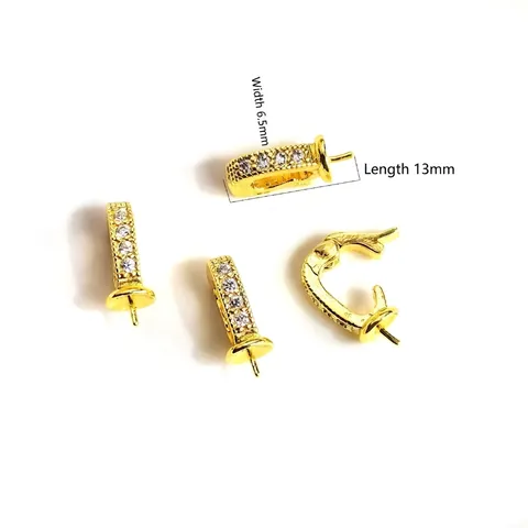 Copper Pendant Clasp Bail Micro Pave Cubic Zirconia Connector For Necklace Jewelry Making DIY Accessory