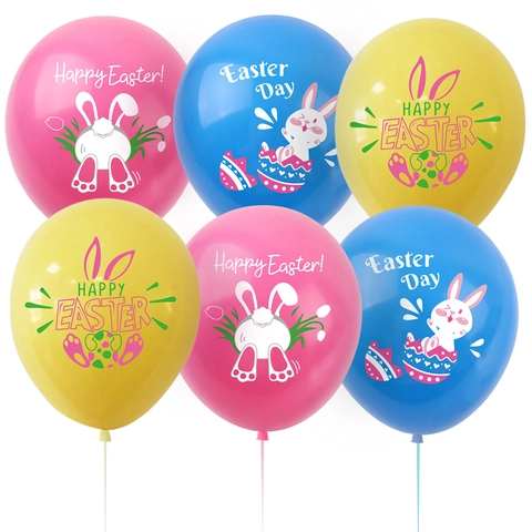 Easter Latex Balloons Rabbit Egg Prints Happy Easter Party Decor Holiday Atmosphere