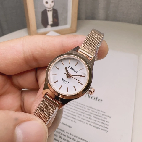Women's Quartz Watch Rose Gold Mesh Metal Strap Minimalist Casual Wristwatch Alloy Elegant