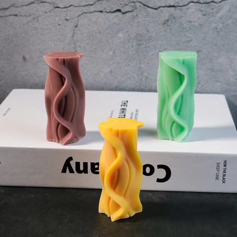 Geometrische Wellenförmige Rotierende Säule Silikonform Für DIY Aromatherapie Kerzenherstellung Kunsthandwerk