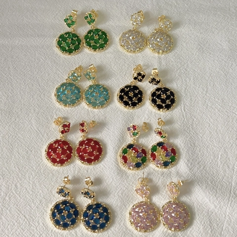 Lussuosi Orecchini a Doppio Cerchio in Rame Con Strass Eleganti Orecchini Pendenti a Cerchio per Gioielli Moda Donna