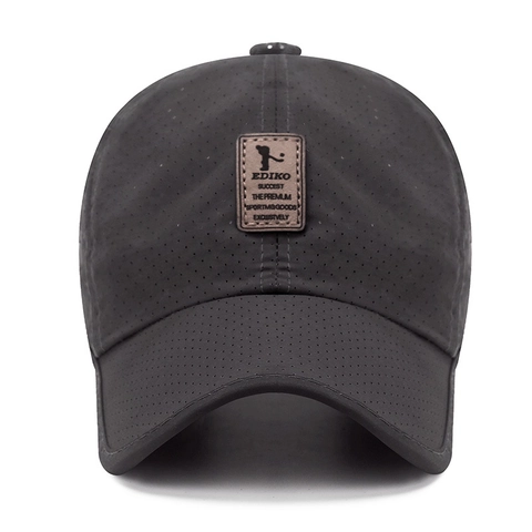 Gorra De Béisbol Unisex Malla Transpirable Protección Solar Secado Rápido Gorro Deportivo Ajustable Con Parche Cuero