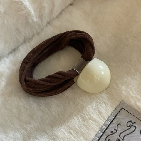 Elastici Per Capelli Ad Alta Elasticità In Stile Coreano Con Decorazione A Sfera In Resina Scrunchies In Tessuto Senza Cuciture Per Donne Ragazze Coda Di Cavallo