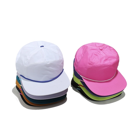 Cappello Da Baseball 5 Pannelli Asciugatura Rapida Tesa Piatta Poliestere Outdoor Estate Hip Hop Streetwear Corda